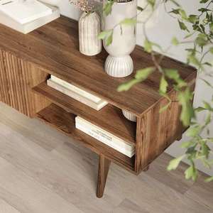 <span class=keywords><strong>Meuble</strong></span> TV design moderne et élégant 2026, fin et spacieux, avec 2 portes et une <span class=keywords><strong>niche</strong></span> ouverte - Product Image 6