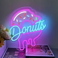 Enseigne au néon LED personnalisée en gros Donuts Open 3D UV Imprimé Logo IP65 Acrylique pour Articles de Fête Décoration Enseigne au néon personnalisée