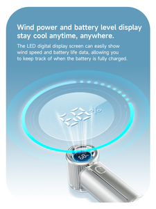 Ventilatore Portatile HandFan ad Alta Velocità, 100 Velocità, Mini Ventilatore Tascabile Ricaricabile 2000mAh, Alimentato USB-C, in Plastica, per Estate e Uso Esterno - Product Image 3