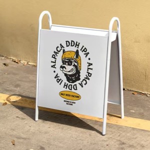 Panneau publicitaire pliable <span class=keywords><strong>en</strong></span> acier inoxydable <span class=keywords><strong>en</strong></span> forme de A pour extérieur, café, boutique, restaurant, devanture de magasin, <span class=keywords><strong>trottoir</strong></span> - Product Image 4