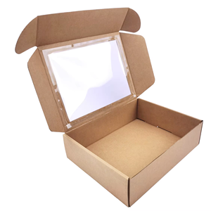 Bán sỉ tùy chỉnh bao bì hộp Kraft vận chuyển Hộp Hoa hiển thị với cửa sổ <span class=keywords><strong>PVC</strong></span> hộp - Product Image 5