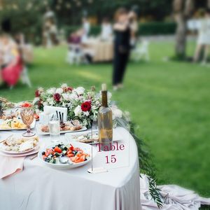 クリア 無地 アーチ型 結婚式テーブルナンバー DIY アクリルサイン スタンド付き ウェディング レセプション イベント パーティー センターピース装飾 - Product Image 6