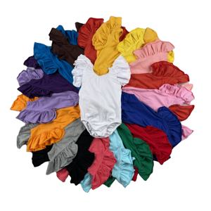 Vêtements pour enfants à volants, justaucorps en coton multicolores pour enfants, justaucorps une pièce pour bébé - Product Image 1
