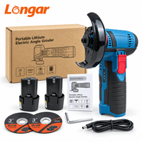 Mini-meuleuse d'angle sans fil HJT 12V rechargeable Li-ion avec moteur à balais – Légère pour la découpe, le polissage et le meulage domestique