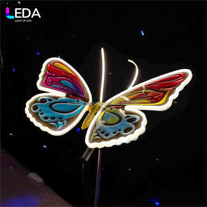 LEDA Décoration murale LED moderne avec ailes de papillon 3D, paysage, étanche, alimentée par courant alternatif, télécommande - Product Image 4