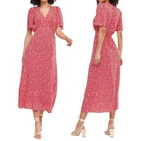 Dresses — robe longue portefeuille à manches évasées pour femmes, grande taille, col en v, à pois, décontractée, élégante, col en v, collection d'été 2022