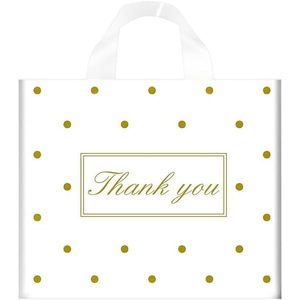 Thank You Plastic Shopping <b>Bag</b> <b>Small</b> With Handles Dot Pattern For Party Retail Use - Product Image 1