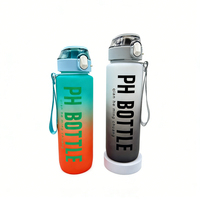 Bouteille d'eau portable en plastique colorée anti-fuite de 32oz/350/500/750/1000ml avec paille pour le sport et la gym