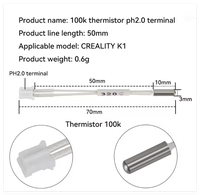 Kit de thermistance pour tube chauffant en céramique Creality pour Creality K1 K1C K1 Max K1 SE 320°C 24V Capteur de chauffage Hotend Pièces d'imprimante 3D