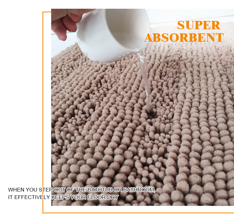 Hot sale Interior door mat bathroom rug chenille mat(图3)