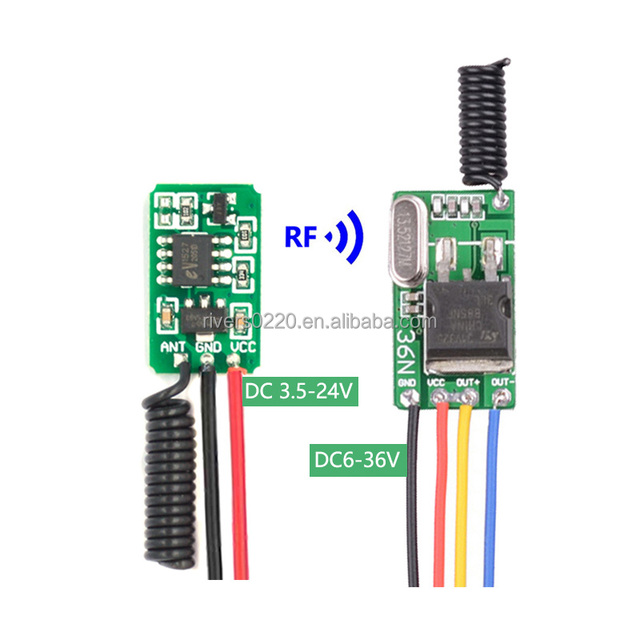 Rf Module Universal 1 Channel 433MHz Rf Transmitter DC 6V - 36V Wireless Receiver Module for Car, Bus, LED Lights, Truck