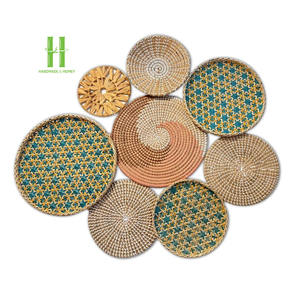 Venta caliente Seagrass decoración colgante de pared Boho decoración variedad de formas OEM ratán decoración de pared HOGAR DE Vietnam hecho a mano - Product Image 2