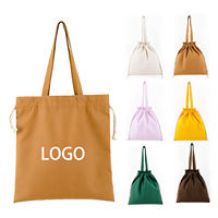 Sac fourre-tout à cordon personnalisé avec logo imprimé, réutilisable en coton, pour courses, voyages, plage, emballage cadeau, vente au détail