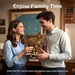 Bộ đồ chơi gỗ tự làm kiểu mới 2025, mô hình nhà thu nhỏ 3D, bộ đồ chơi gỗ có đèn LED - Product Image 6