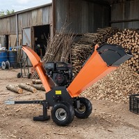 Broyeur de bois à tambour NEXAGROT 15HP à essence GS120, capacité de 120 mm, broyeur d'arbres haute vitesse avec chute de décharge rotative à 360 degrés