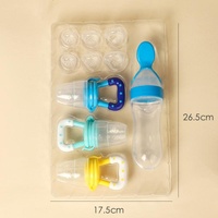Groothandel Siliconen Baby Fruit Feeder Set Baby Lepel Feeder Groente Fruit Nibbler Zacht Siliconen Baby Voeding Set