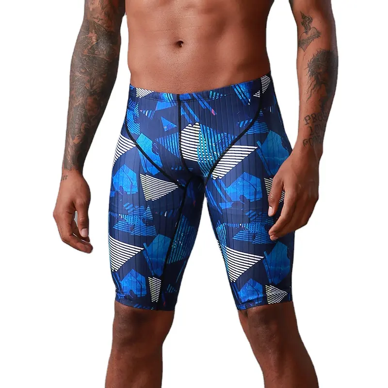 Customized Mens Swim Racing Training Swimsuit Athletic Compression Shorts Pants Jammers