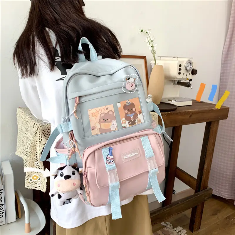 New Design Korean Fashion Shoulder Strap School Bag for Teenagers Girls Children's Backpacks Kids Schoolbags