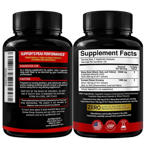 Cápsulas de Maca y Ginseng Panax Vegetarianas para Adultos OEM/ODM para Energía y Concentración - Refuerzo del Sistema Inmunitario y Aumento de la Resistencia en Adultos - Product Image 2