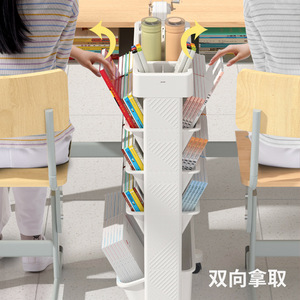 Estantería Móvil Cremosa para Libros, 5 Niveles, Plástico, Organizador de Escritorio para Estudiantes, Gran Capacidad, Multifuncional - Product Image 2