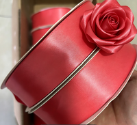 Ruban polyester double face rose vif de qualité supérieure, largeur 1,5 pouce, rouleau de 100 yards, 4 cm, idéal pour les bouquets et les fleurs DIY.
