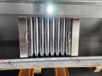 Hotte de cuisine professionnelle murale en acier inoxydable SUS 304 avec filtre à déflecteur pour restaurant