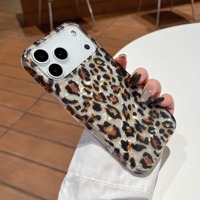 Coque de téléphone antichoc rigide à motif léopard de luxe pour iPhone 17 Air 16 15 14 13 12 11 Pro Max