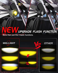 Feu antibrouillard de conduite LED pour <span class=keywords><strong>moto</strong></span> 600% lumineux mode stroboscopique bicolore lumière d'assistance à vélo montée sur suspension - Product Image 2