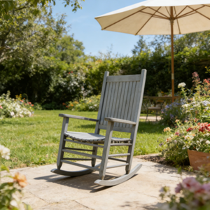 Sedia a Dondolo Artigianale Premium in Legno di Pioppo, Arredamento Rustico Stile Fattoria, Ideale per Camera da Letto, Relax e Comfort - Product Image 2