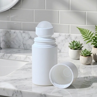 Flacon roll-on en plastique PP blanc recyclable de 30 ml et 60 ml avec bouchon à vis, impression personnalisée pour emballage cosmétique anti-transpirant