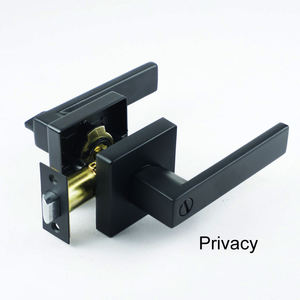 פנימי דלתות עץ מודרני מנעולי מלון מקורה חדר מפתחות מפתח שחור שינה מנוף סטי פנים דלת ידיות נעילה עם ידית - Product Image 2