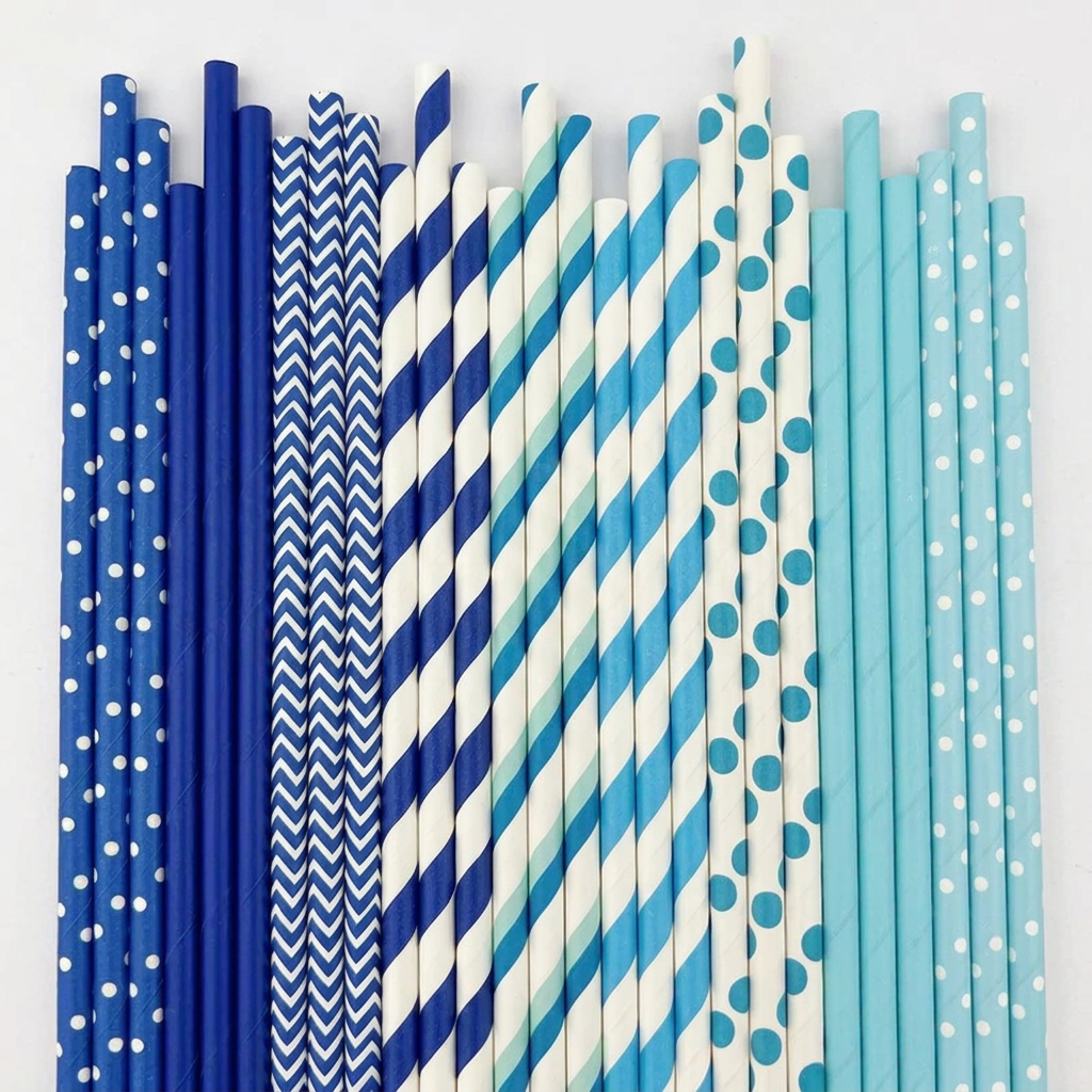 Paper Straws Custom Printed Stylish Decorative Safe Healthy Wedding Banquet Paper Straws