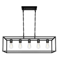 Plafonnier led noire rectangulaire au design industriel moderne, luminaire décoratif d'intérieur, idéal pour une cuisine ou une salle à manger, 110/240v