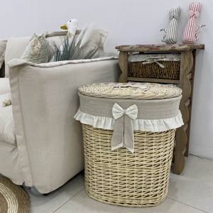 Panier à linge en <span class=keywords><strong>osier</strong></span> <span class=keywords><strong>de</strong></span> capacité géante Panier en rotin <span class=keywords><strong>de</strong></span> style quotidien pour le rangement des vêtements/jouets avec intérieur lavable pour les salles <span class=keywords><strong>de</strong></span> <span class=keywords><strong>bain</strong></span> - Product Image 4