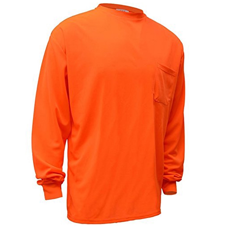 Оранжевая хлопковая Защитная футболка с длинным рукавом ZUJA