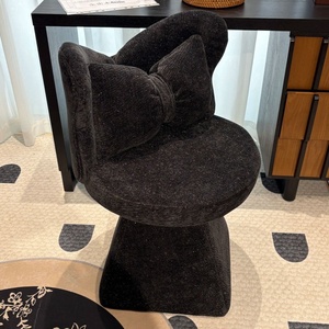 <span class=keywords><strong>Tabouret</strong></span> de maquillage rotatif en bois papillon, style européen moderne de luxe léger, haut de gamme, avec revêtement en flanelle, pour salon - Product Image 3