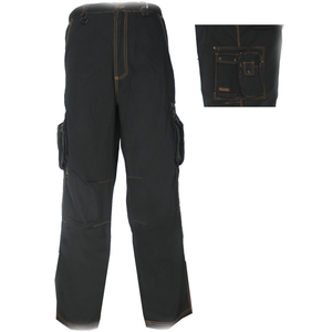 도매 2024 새로운 도착 검정과 회색 멀티 도구 포켓화물 작업 바지 - Product Image 5