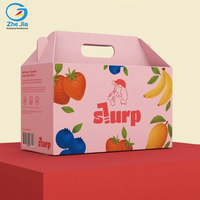 Boîte cadeau recyclée personnalisée avec poignée, boîtes en carton ondulé pour l'emballage de cadeaux alimentaires, fruits et boissons
