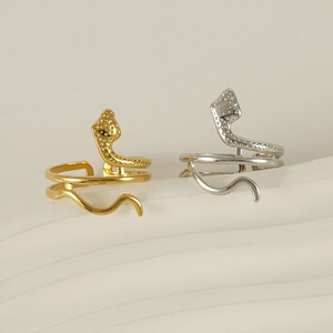Zogxin Snake Pattern <b>Ring</b> 18K Gold Plated <b>Titanium</b> Steel Animal Design For Women Fashion Jewelry Gift - Product Image 4