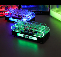 Présentoir Lumineux en Acrylique pour 12/24 Verres, Plateau de Service Rechargeable à LED pour Verres à Shot VIP, Support de Présentation pour Service de Cocktails