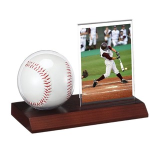 Base de exhibición de madera para béisbol transfronteriza, base redonda para pelotas de béisbol/ping-pong, cubo de madera para una sola pelota, para pelotas de béisbol autografiadas - Product Image 5
