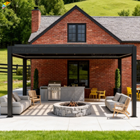 Nouvelle conception de pergola en aluminium pour l'extérieur, toit à lamelles, auvent de patio, pergola électrique, gazebo