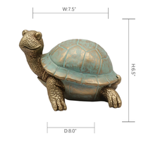 Statue de tortue en résine patinée effet bronze, figurine de tortue, technique de moulage, coquille verdigris, décoration de jardin chinoise B2B