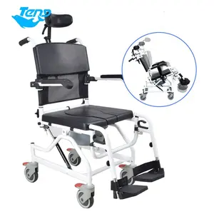 CE ISO kursi commode fungsional kursi malas kursi roda manual lipat dengan toilet bergerak