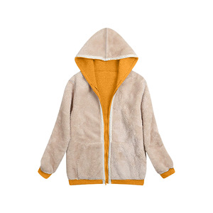 <span class=keywords><strong>Sweat</strong></span>-shirt à capuche doublé Sherpa pour femmes décontracté à fermeture éclair pour hiver automne printemps - Product Image 4