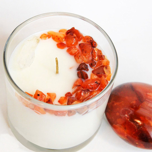 ملصق قابل للتخصيص زخرفة أحجار كريستال أرضية شمعة بسعة كبيرة تنقية شموع عضوية - Product Image 4