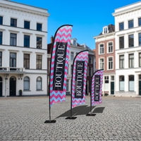 Drapeau publicitaire promotionnel de type plume de plage, bannière volante, drapeau en forme de larme, avec mât en fibre de verre pour sublimation