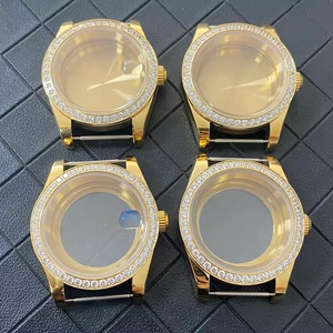 Boîtier de montre en or et diamant de 39mm pour mouvement NH35 NH36 Partie modifiée Verre saphir Acier inoxydable Boîtier mécanique pour hommes - Product Image 1