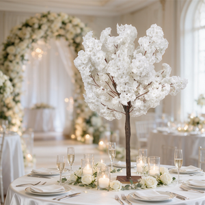 Arbre de <span class=keywords><strong>cerisier</strong></span> artificiel réaliste en gros, toucher naturel, fleur de sakura artificielle en pot pour centre de table de mariage ou de fête - Product Image 2