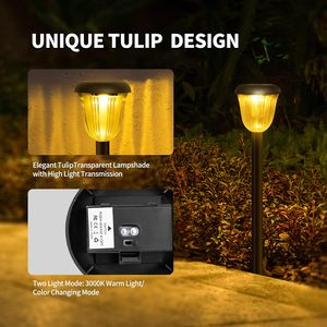 IP65 Waterproof Outdoor LED <strong>Solar</strong> Pathway <strong>Lights</strong> 2 Lighting Modes Auto On/Off <strong>Garden</strong> Yard Patio Lighting - Product Image 4